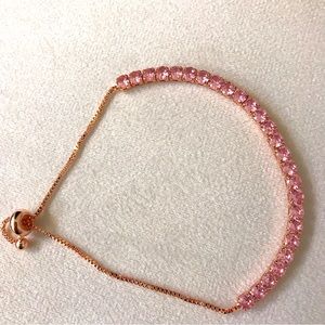 NWOT Barbicore Pink Zircon Rose Gold Tennis Bracelet